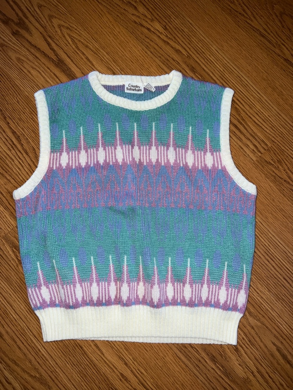 Vintage Women’s Patterned Knit Sweater Vest